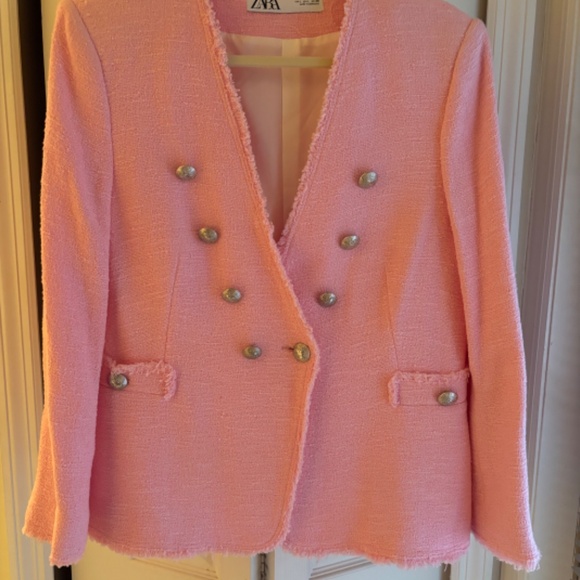 Zara Womens Pink Blazer Large - Picture 2 of 8